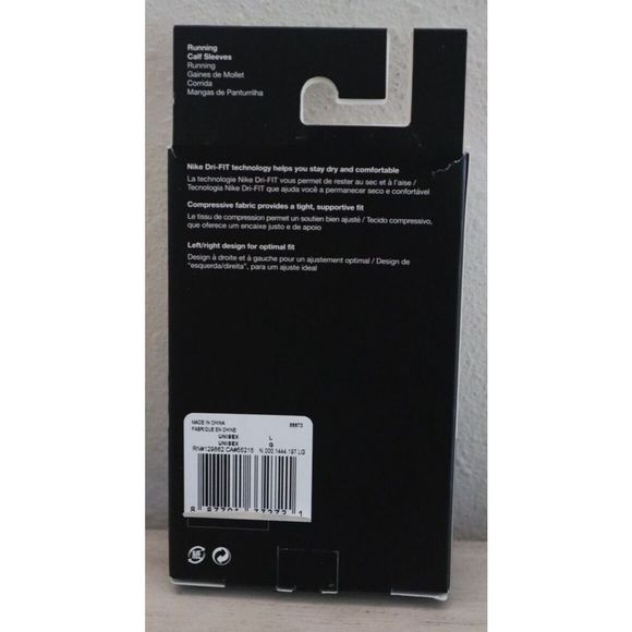 Nike N.000.1444.197 Unisex Sz L White Zoned Support Running Calf Sleeves $50 - Picture 3 of 4